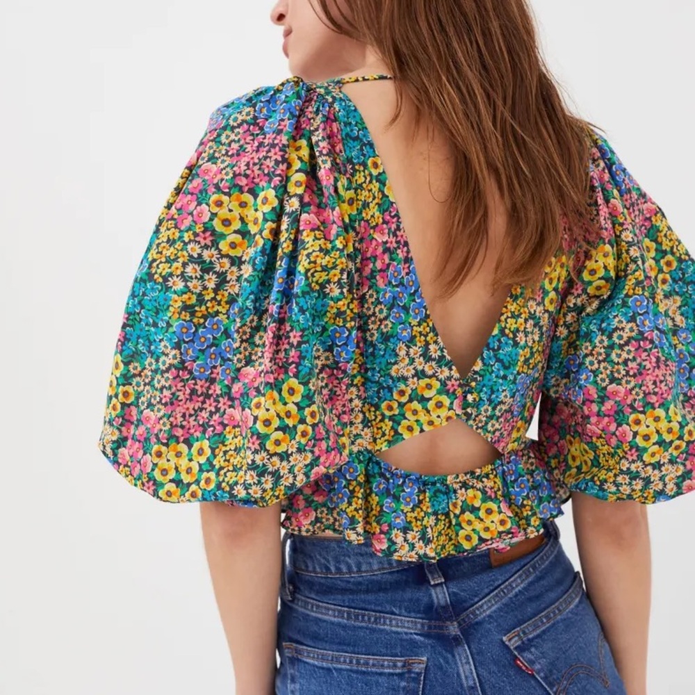 *NEW* FOR LOVE & LEMONS RUTH DITZY FLORAL RAINBOW CROP TOP XS - Picture 3 of 10